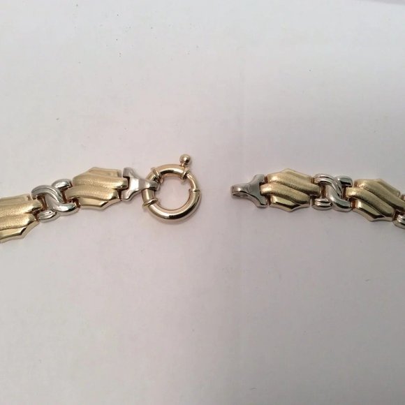 Lady's 14k Solid Real Heavy 2 Tone Yellow Gold XO Hearts Necklace 40.50gr 18'' - Picture 3 of 11